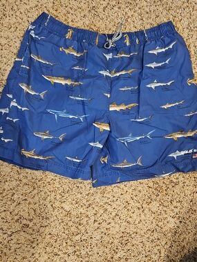 Ralph Lauren Polo Vintage Sport Shark Lined Draw String Swim Trunks Pockets XXL